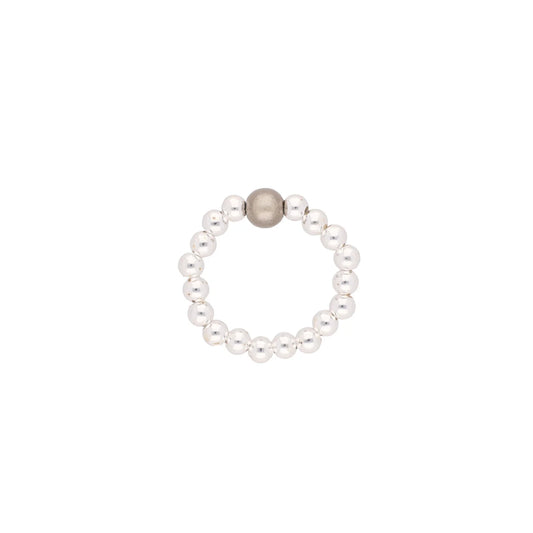 Magic Pearl Stretch Ring Silber - Taupe