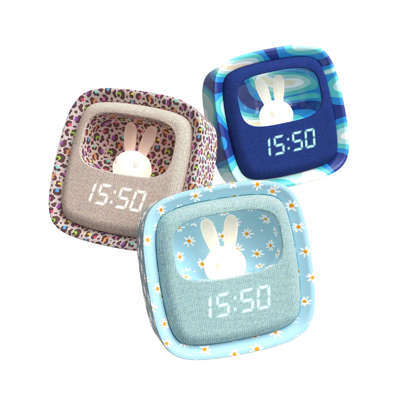 MOB Billy Clock and Light - blue flower