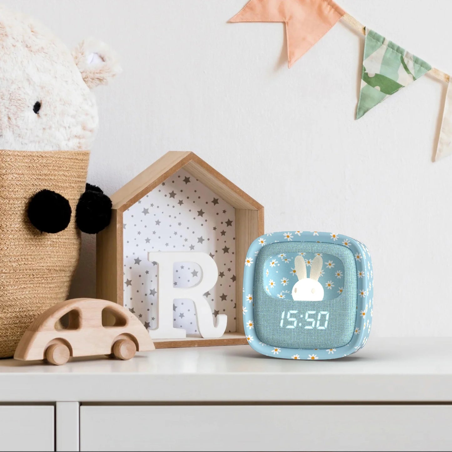 MOB Billy Clock and Light - blue flower
