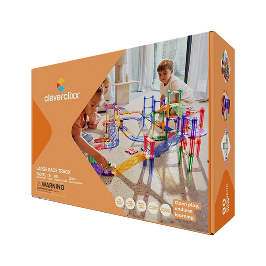 Cleverclixx - Große Rennstrecke Pastell 80-teiliges Set