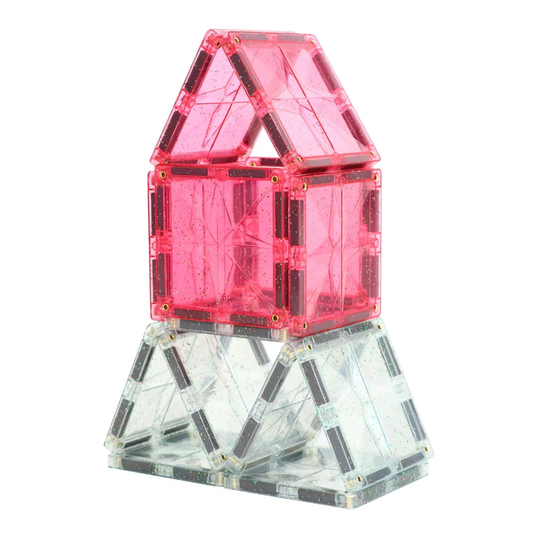 Cleverclixx Glitter Tiles Pack Transparent/Pink / 16 Glitzer Teile