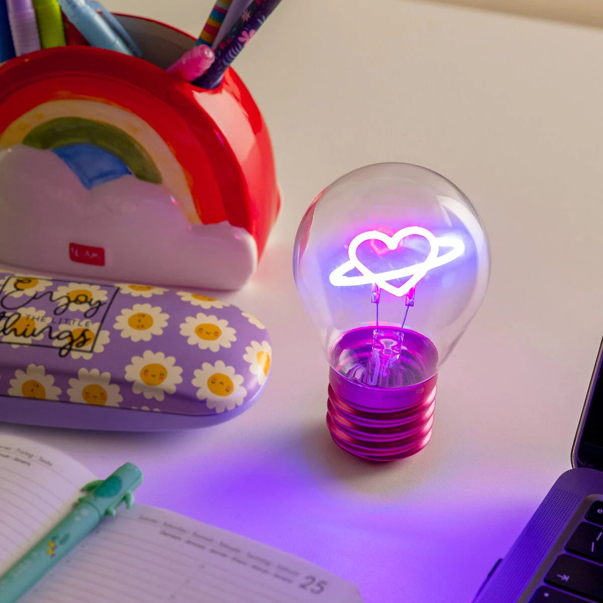 Legami Dekorative Glühbirnenförmige Tischlampe - Herz