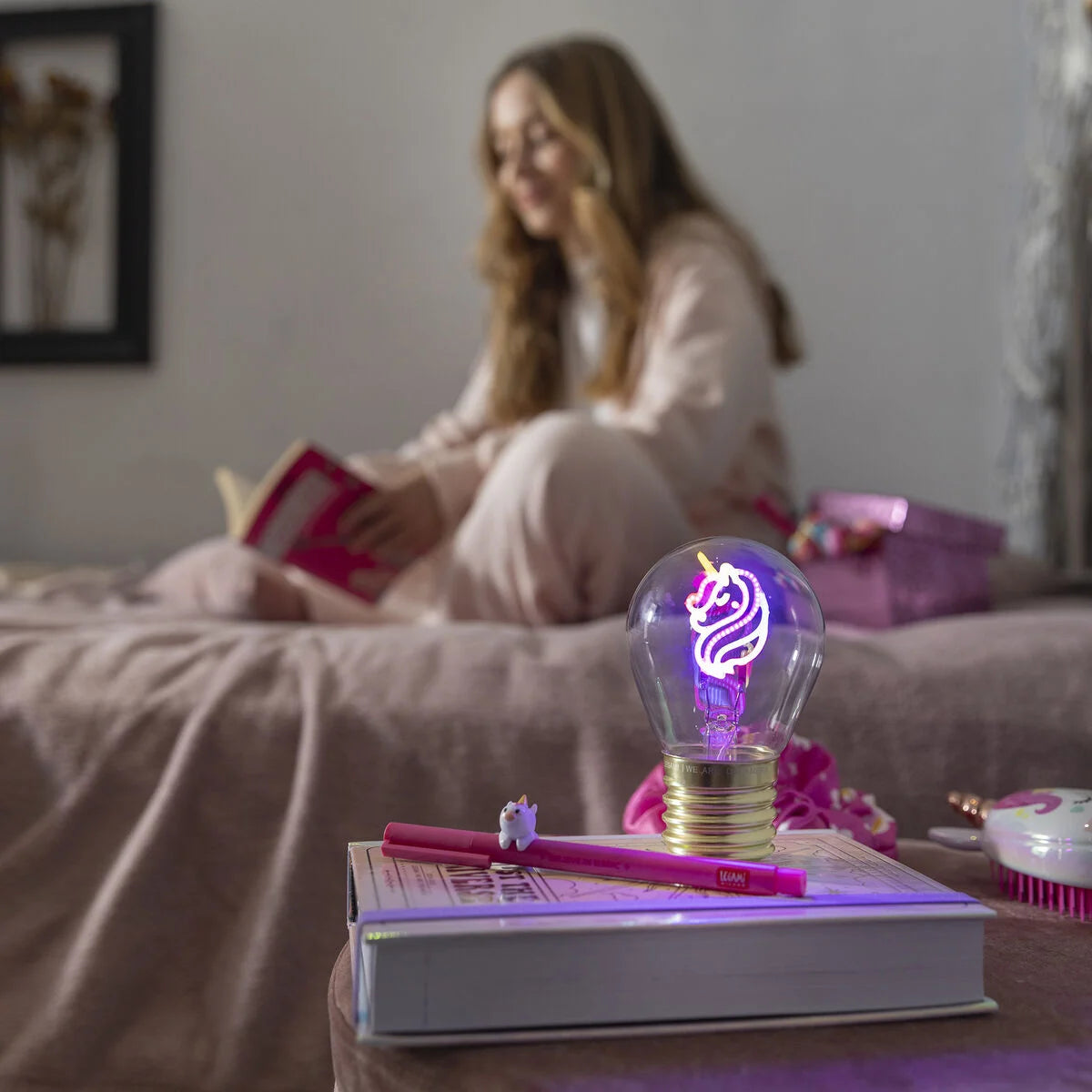 Legami Dekorative Glühbirnenförmige Tischlampe - Einhorn