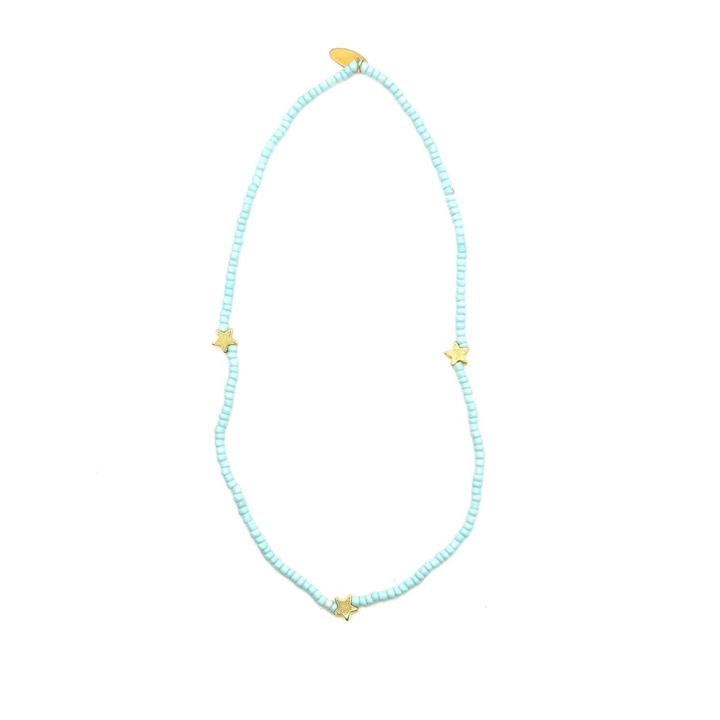 Ratatam! Elastische Halskette mit Sternen – blau