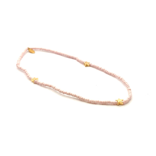 Ratatam! Elastische Halskette mit Sternen – rosa