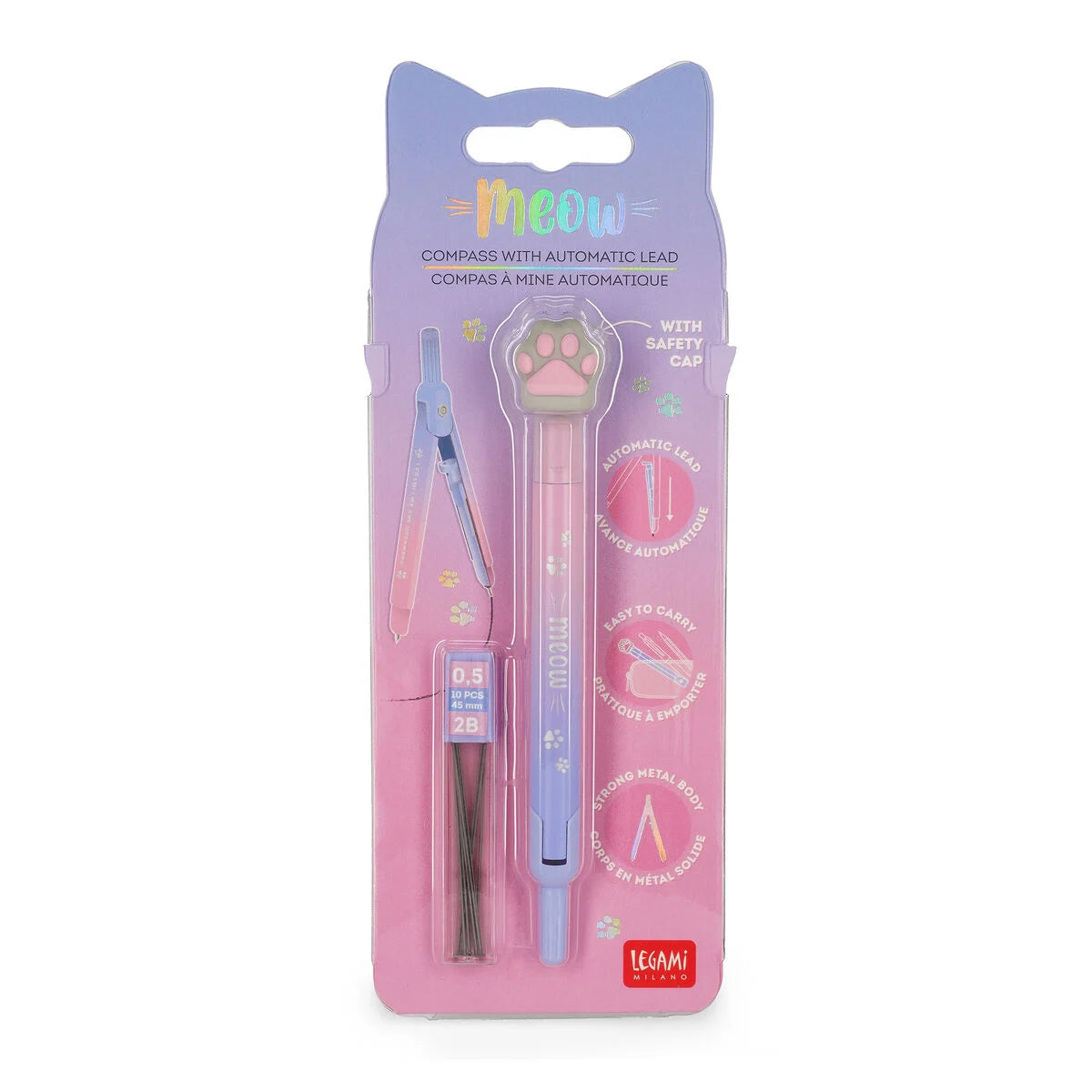 Legami Kompass mit Druckbleistift - Meow