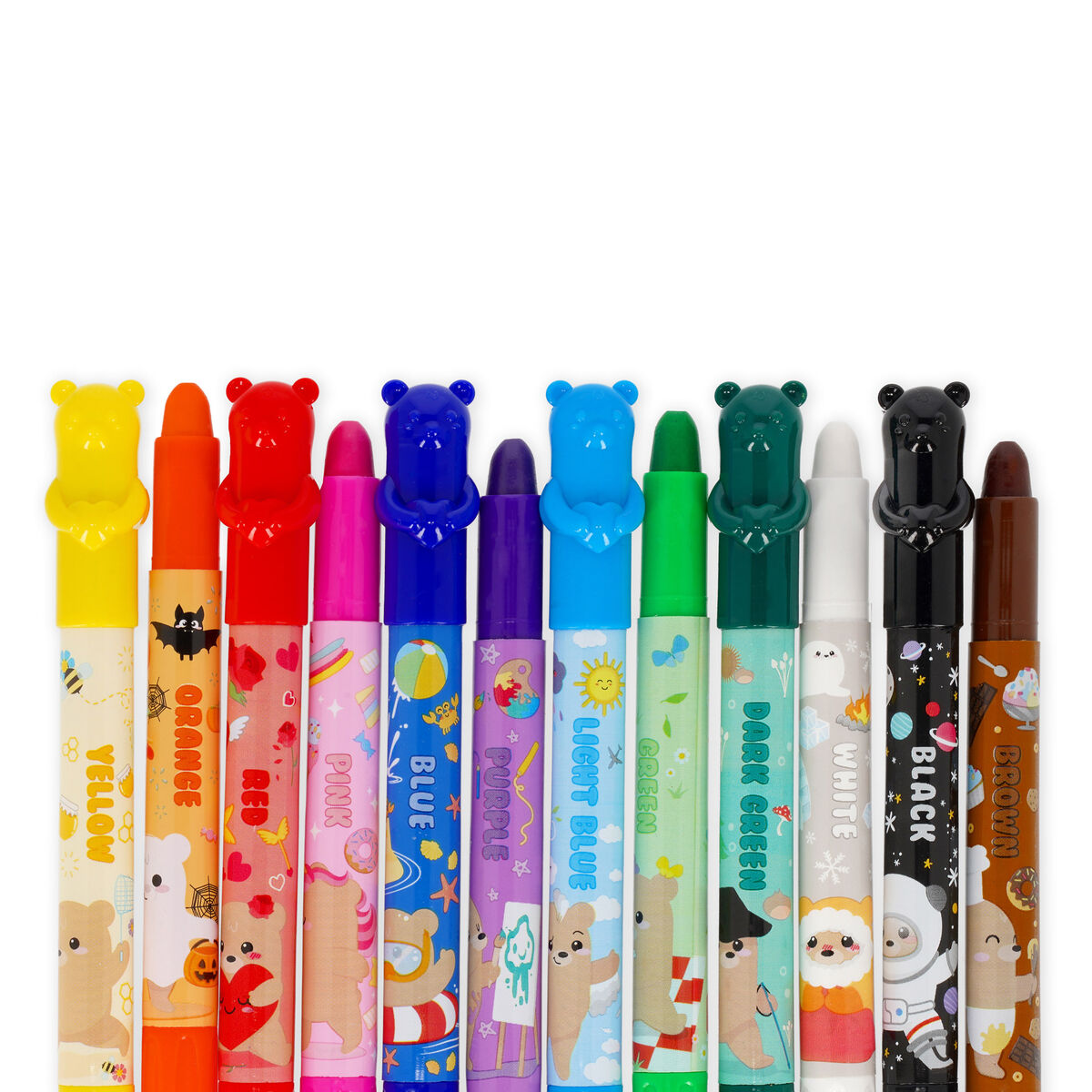 Legami Set mit 12 Twist-up-Wachsstiften - Teddy Friends
