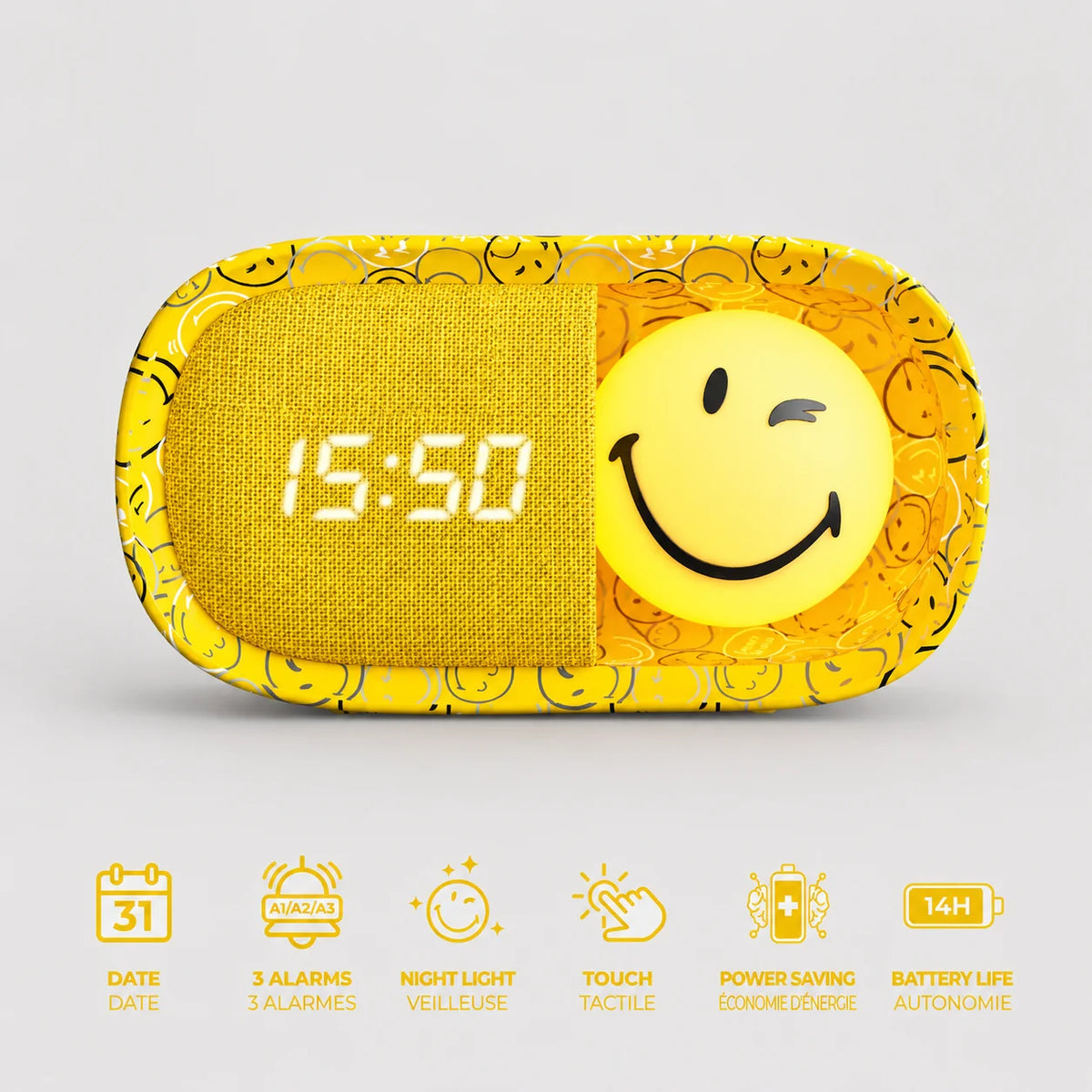 MOB Nachtlichtwecker Smiley - Gelb