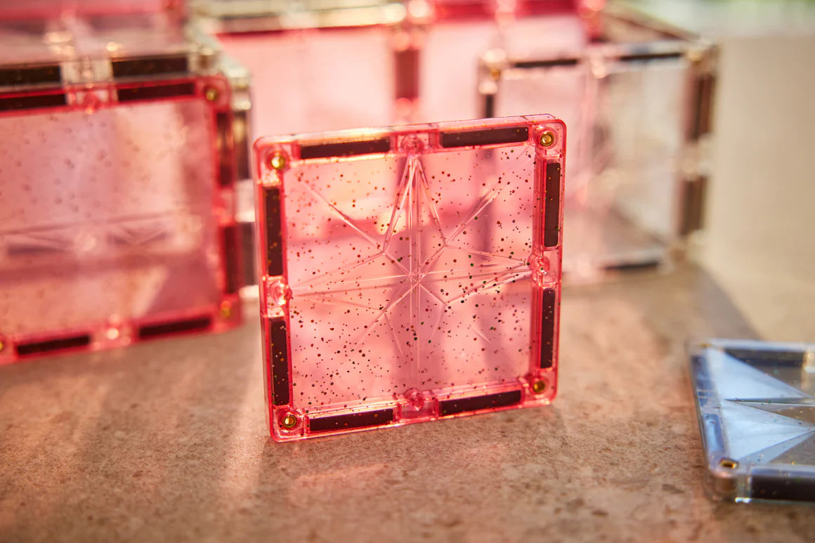 Cleverclixx Glitter Tiles Pack Transparent/Pink / 16 Glitzer Teile