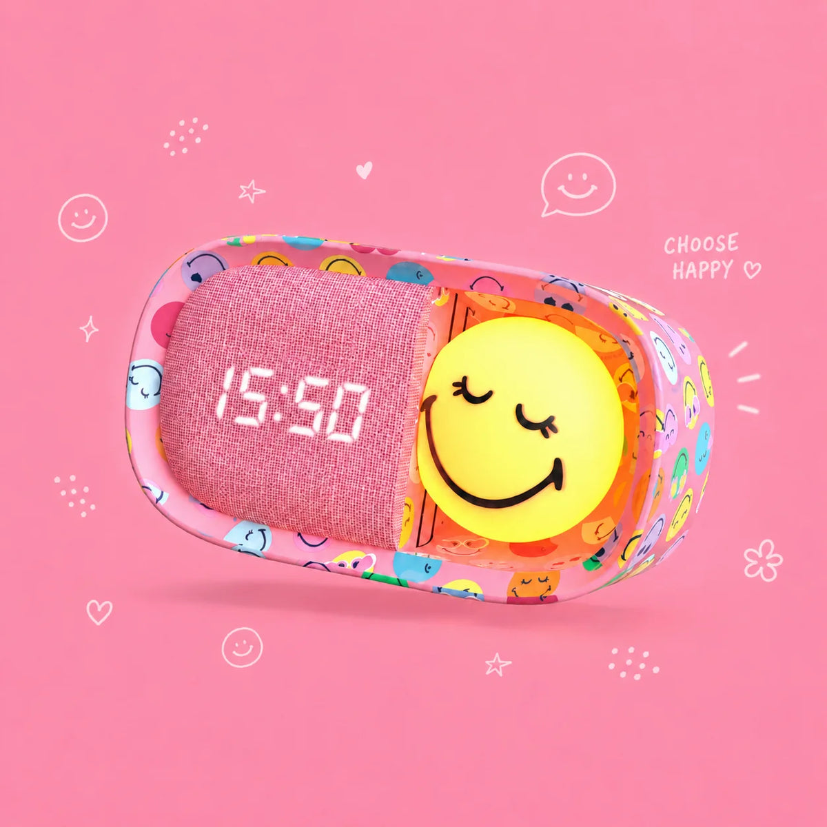 MOB Nachtlichtwecker Smiley - Rosa