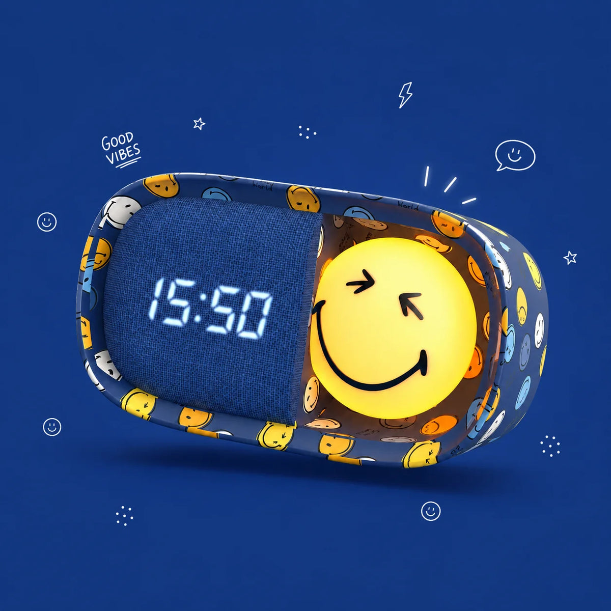 MOB Nachtlichtwecker Smiley - Blau