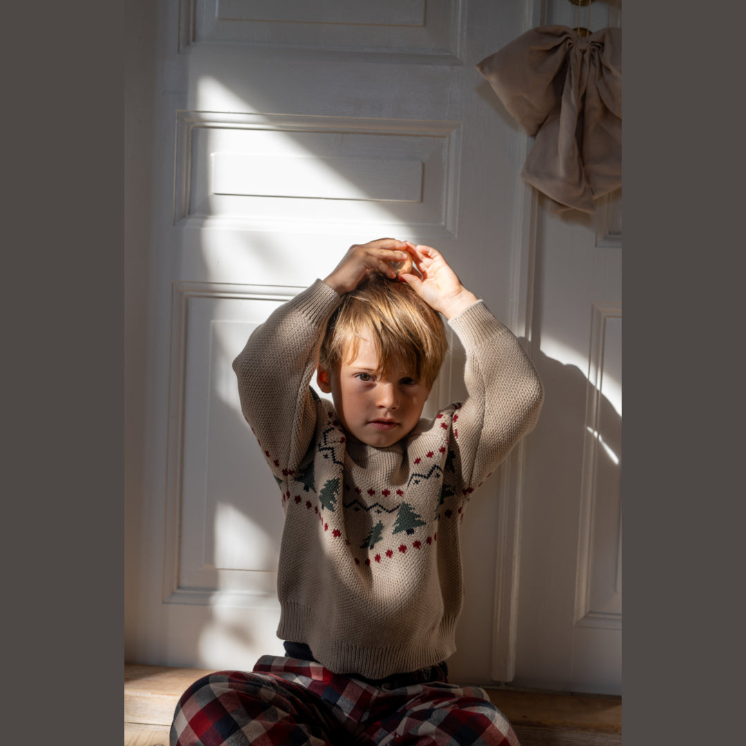 Wheat Jacquard Pullover Baou