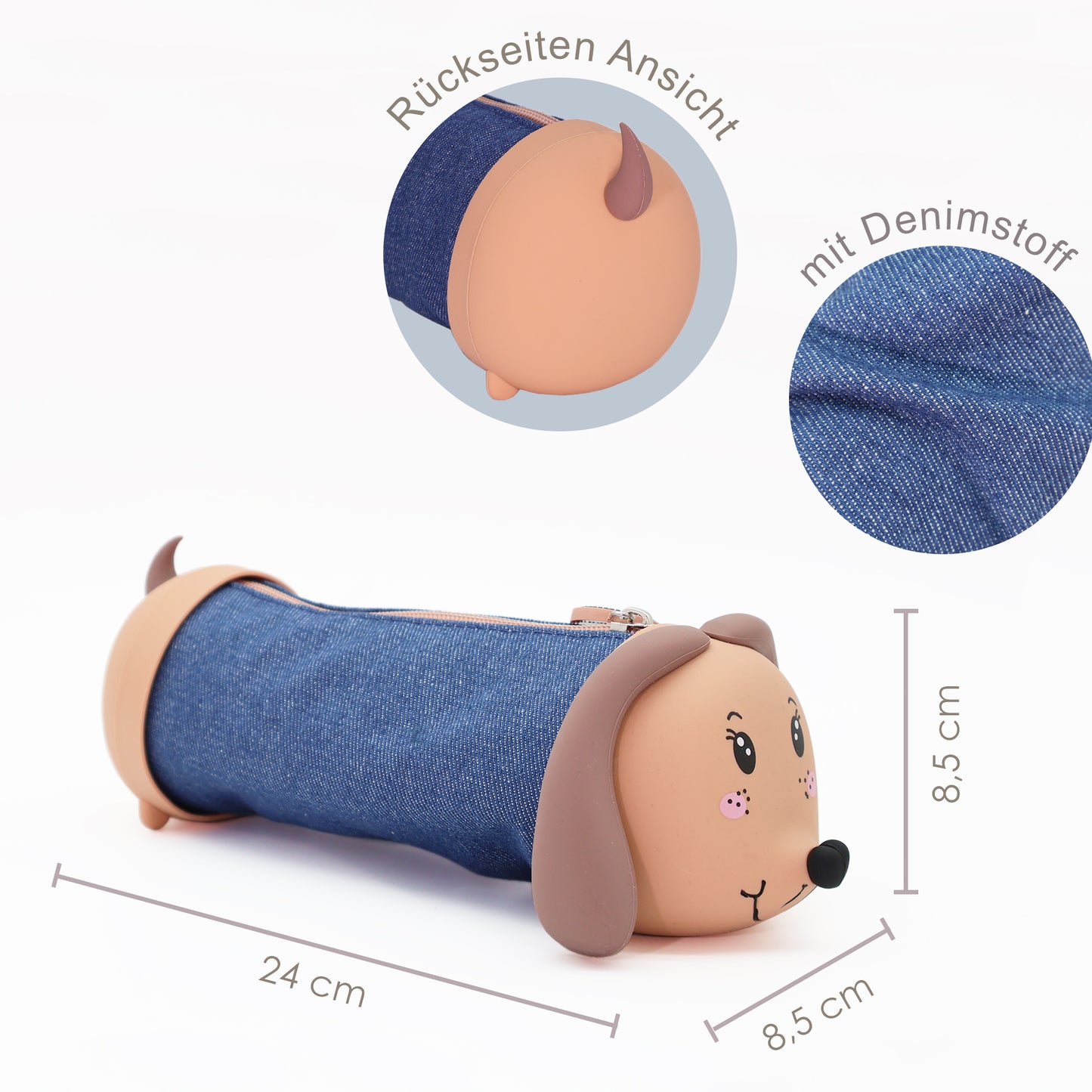 Lulubug Stiftemäppchen Dackel Fritzi - denim