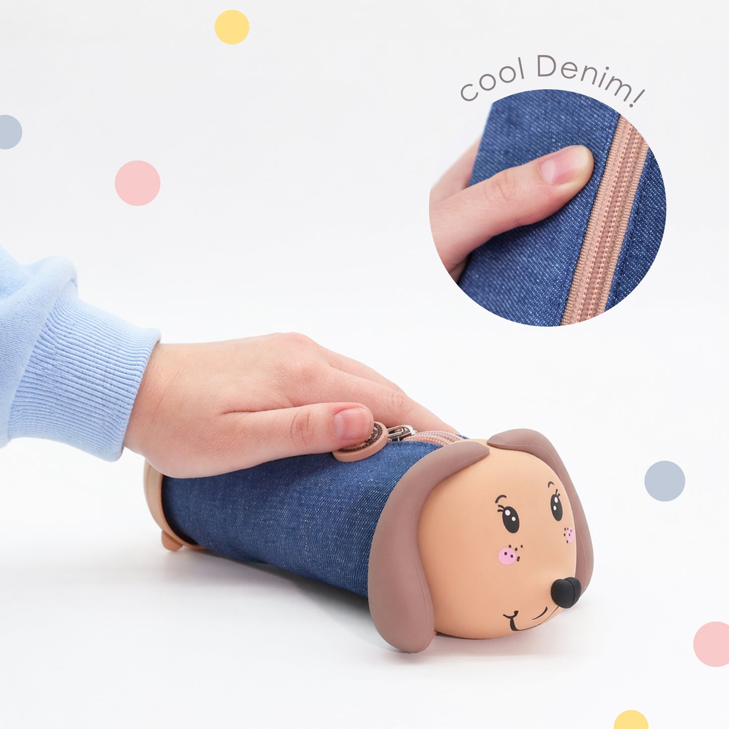 Lulubug Stiftemäppchen Dackel Fritzi - denim