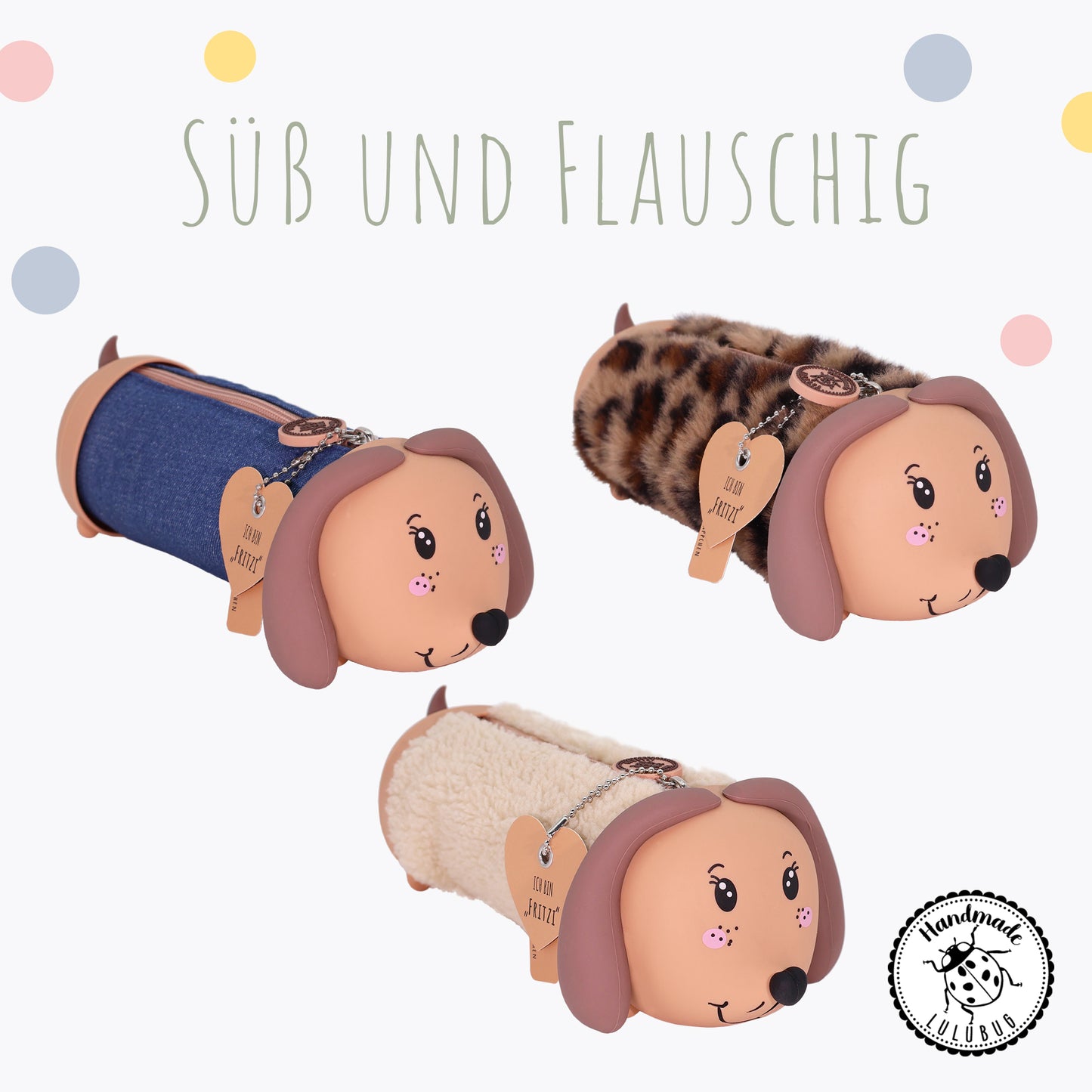 Lulubug Stiftemäppchen Dackel Fritzi - denim