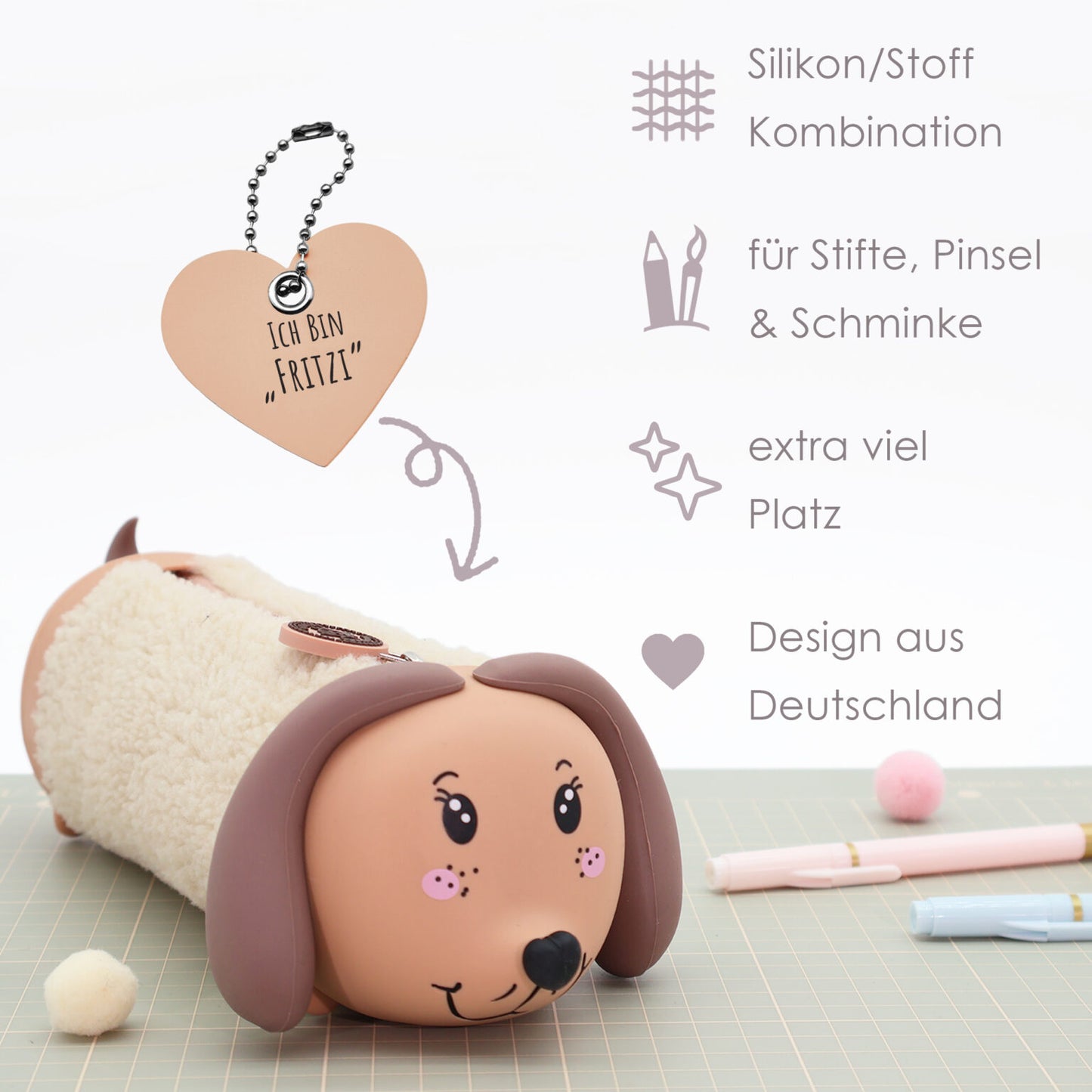 Lulubug Stiftemäppchen Dackel Fritzi - Fell