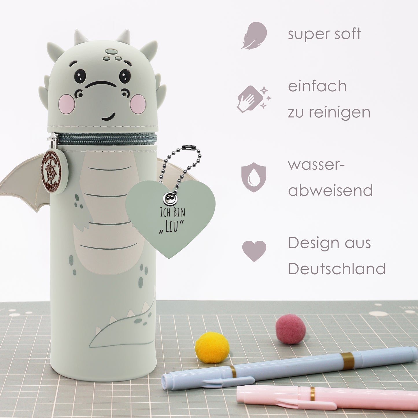 Lulubug Lustiges Mäppchen aus Silikon Drache Liu