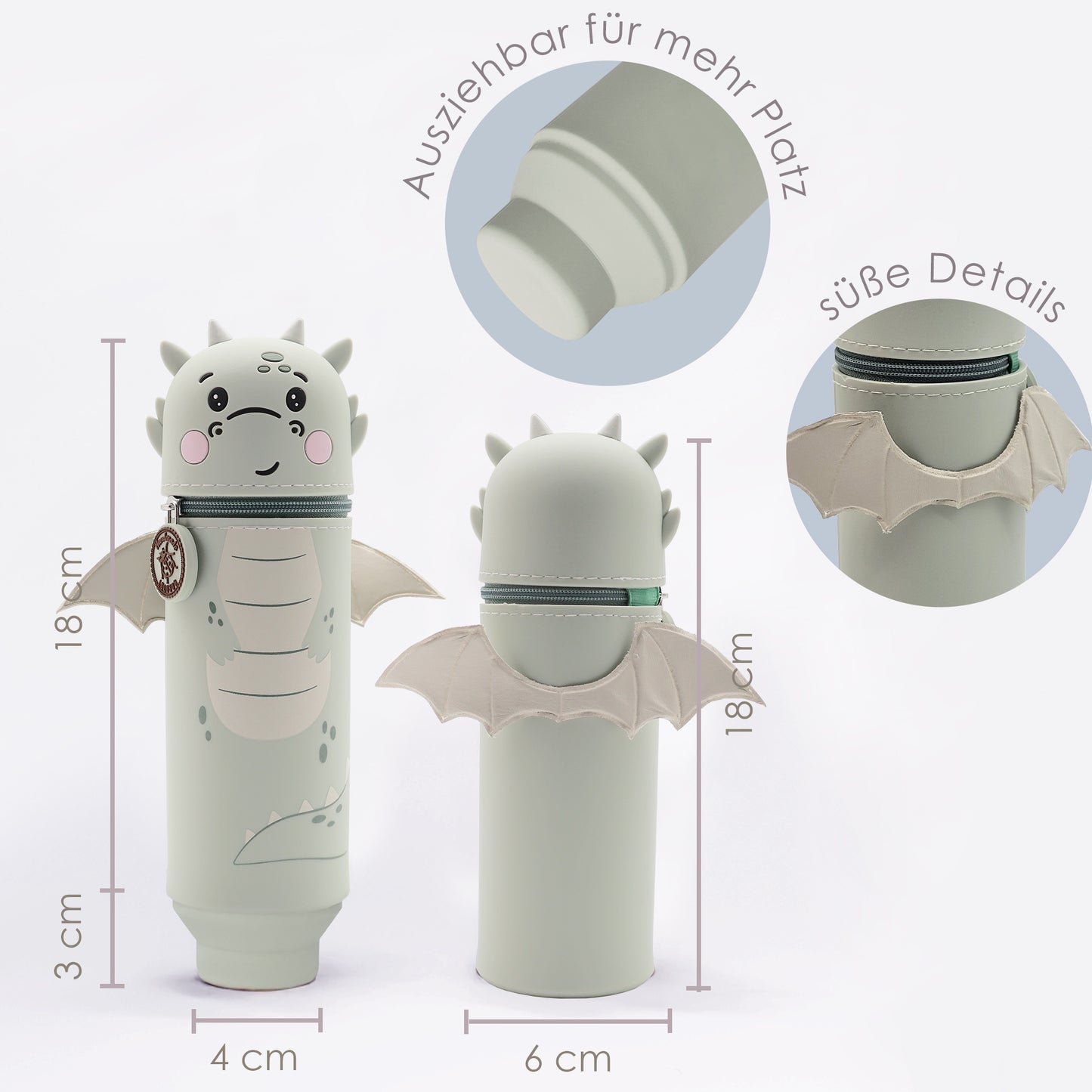 Lulubug Lustiges Mäppchen aus Silikon Drache Liu