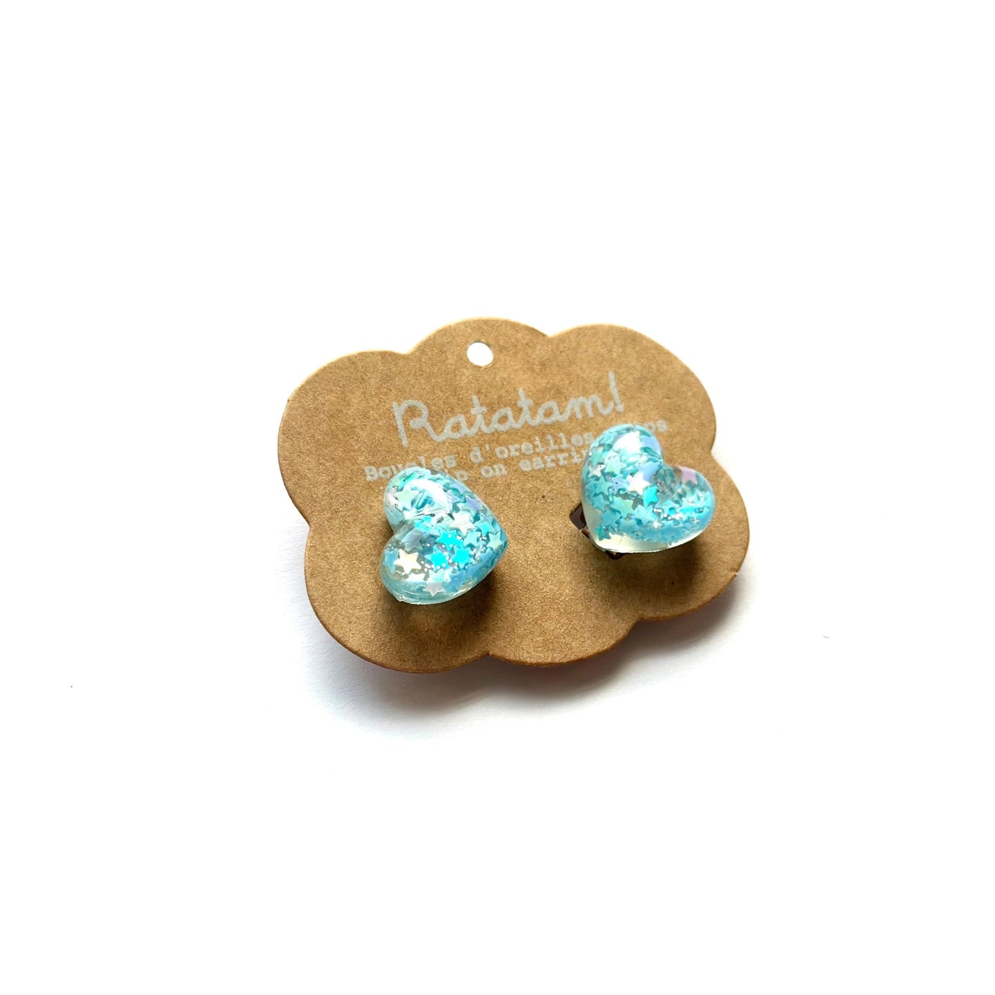 Ratatam! Ohrclips Herzen blau