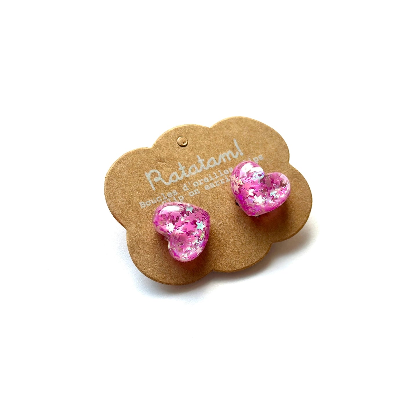 Ratatam! Ohrclips Herzen fuchsia