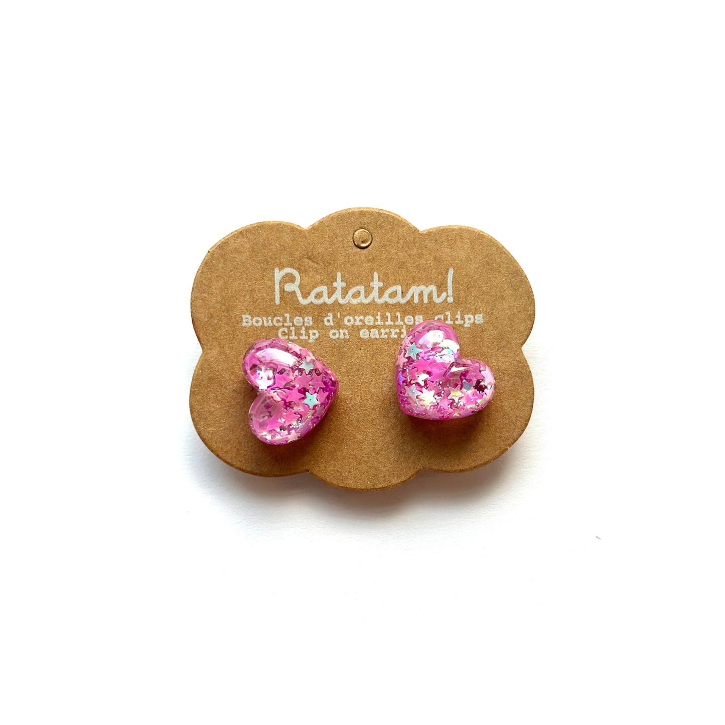 Ratatam! Ohrclips Herzen fuchsia