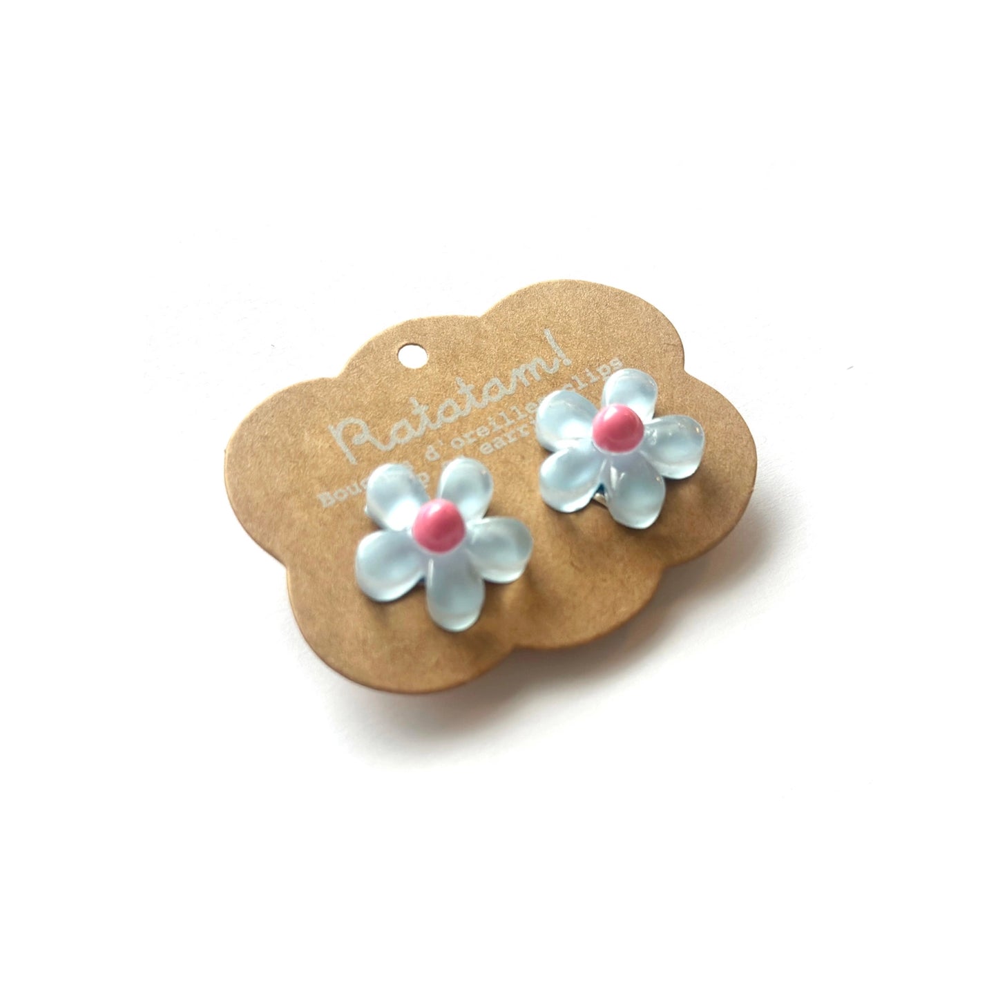 Ratatam! Ohrclips Blumen blau/dunkelrosa