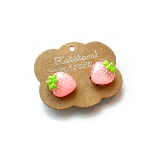 Ratatam! Ohrclips Erdbeeren rosa