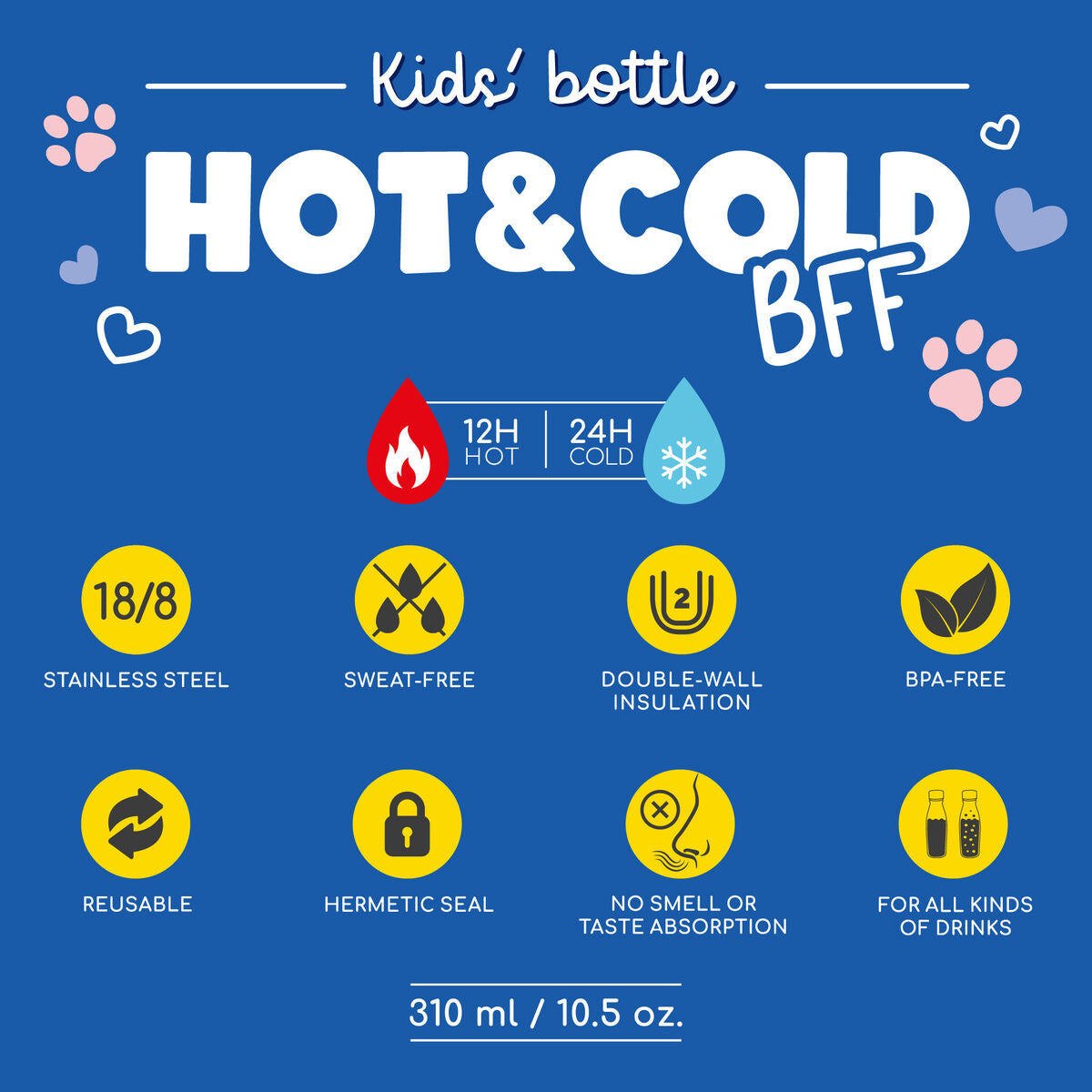 Legami Thermoflasche für Kinder - Kitty - Hot&Cold BFF