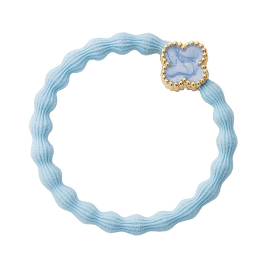byEloise Emaille Gold Vierblatt Himmelblau