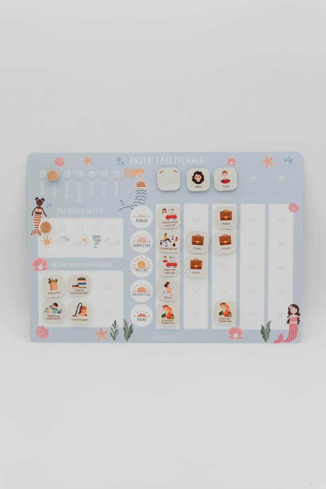 inliebekind Tagesplaner/Familienplaner inkl Symbole MEERJUNGFRAU