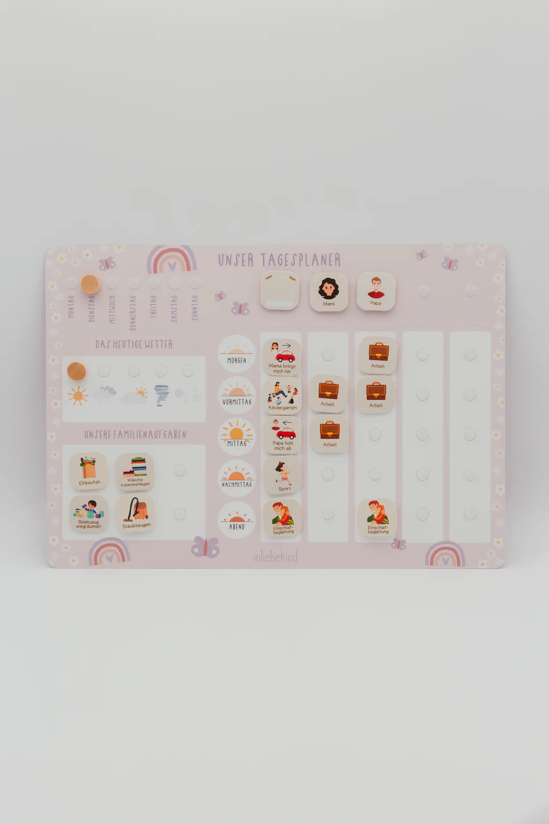inliebekind Tagesplaner/Familienplaner inkl Symbole REGENBOGEN