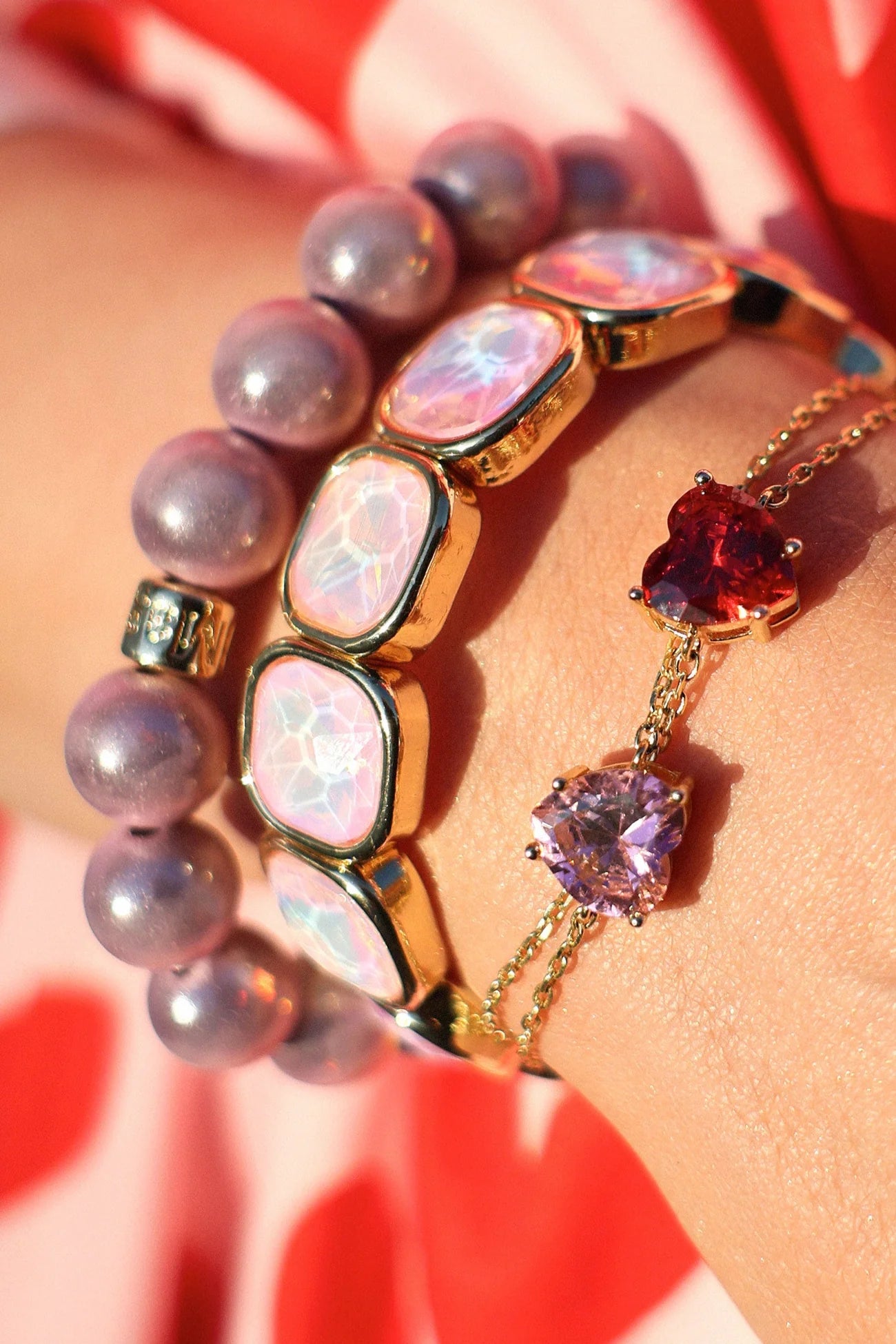 Magic Pearl Gemstone Armband - rose