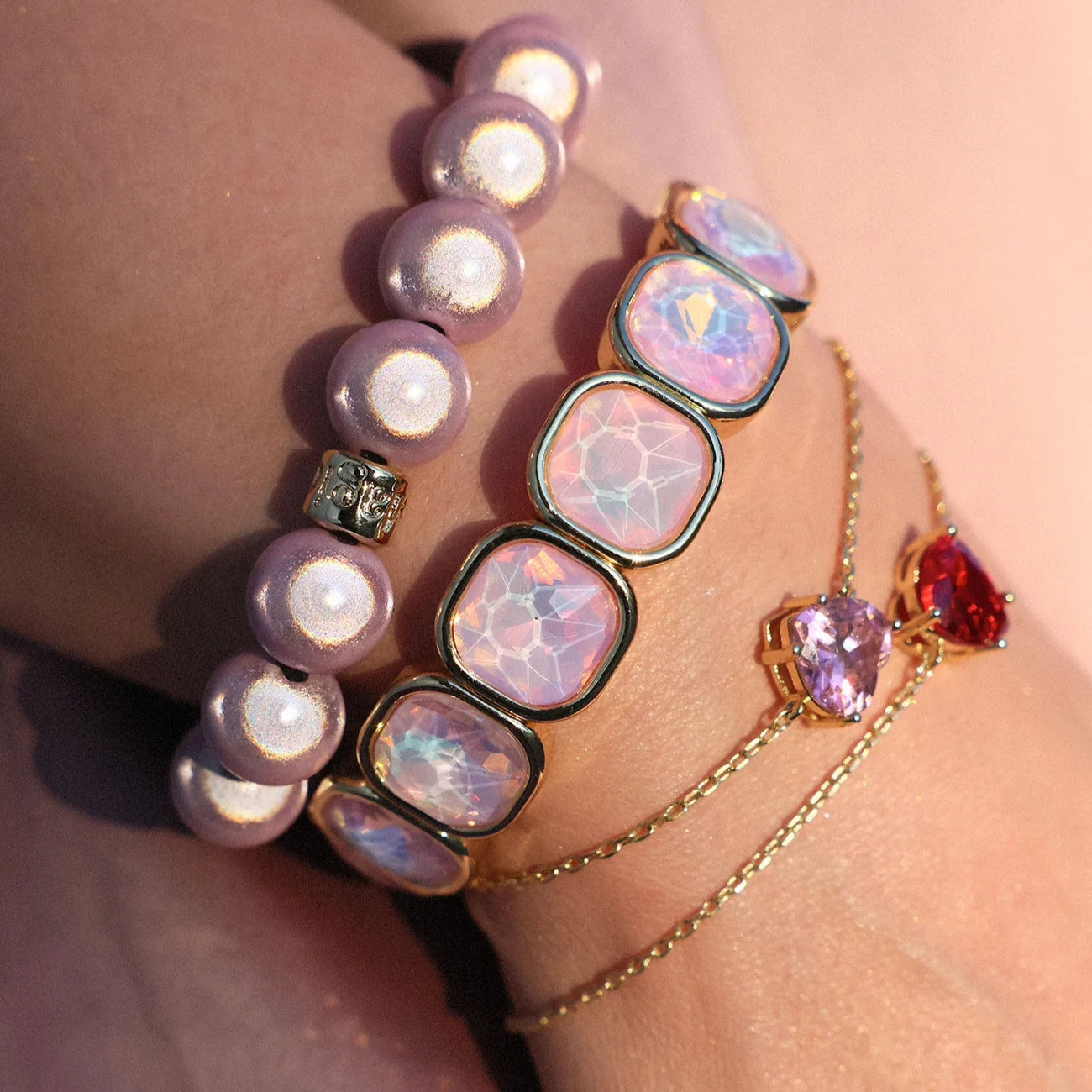 Magic Pearl Gemstone Armband - rose