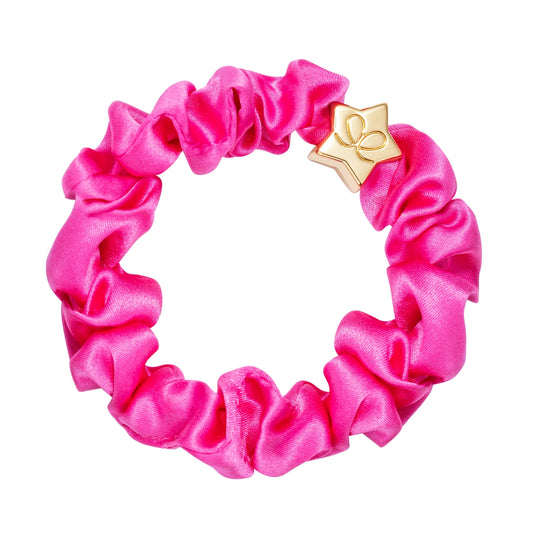 byEloise Gold Star Silk Scrunchie - bubblegum