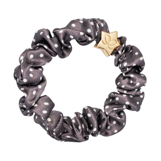 byEloise Goldener Stern Seiden Scrunchie Polka Mokka