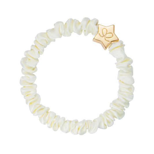 byEloise Goldener Stern Skinny Seiden Scrunchie Creme