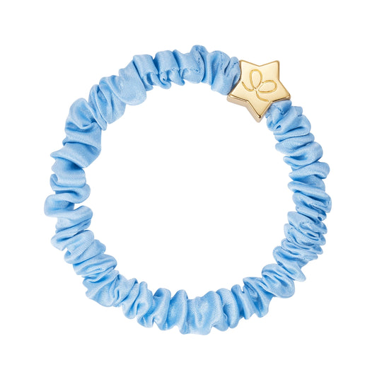 byEloise Gold Star Skinny Scrunchie - blau