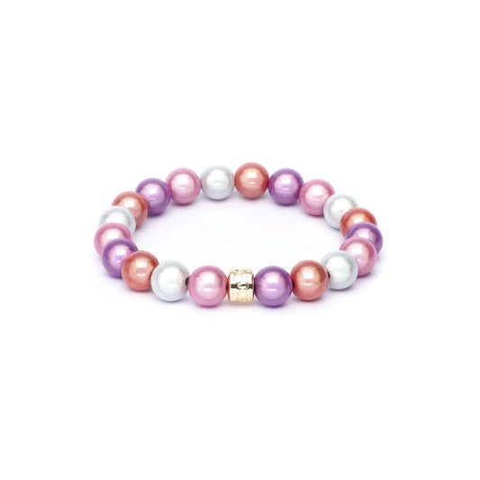 Magic Pearl Perlenarmband Pastell Gold - mittel