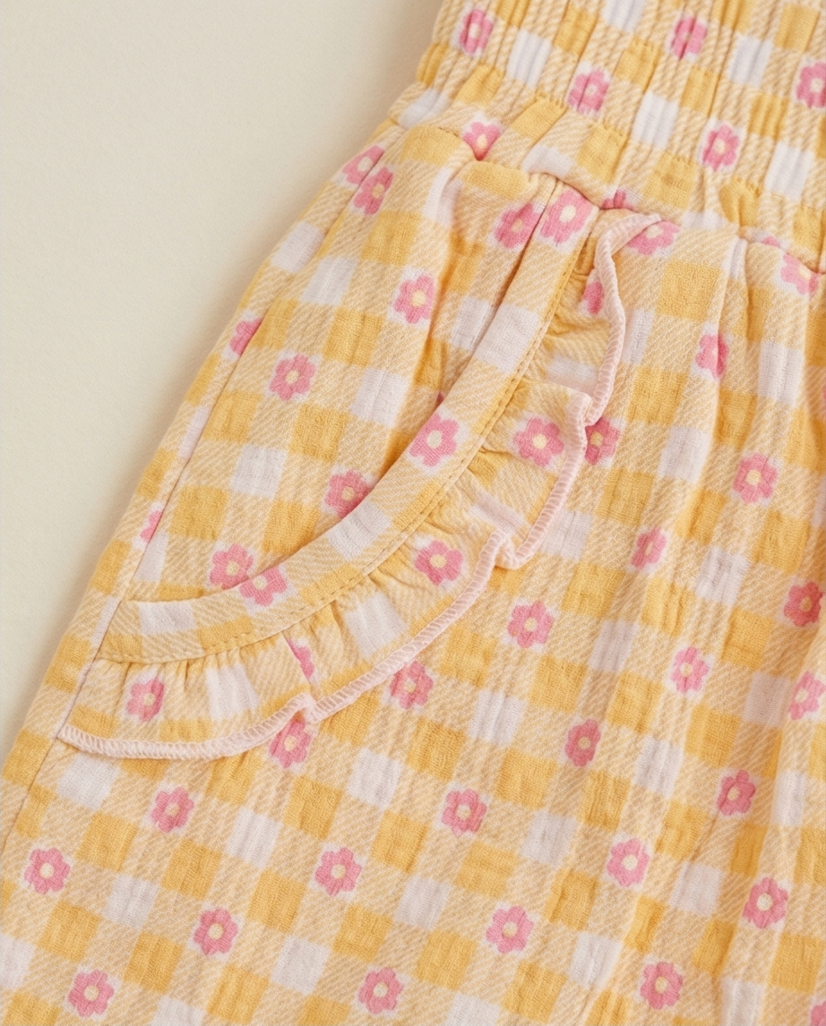 Hust & Claire Hose Teah Flower Check