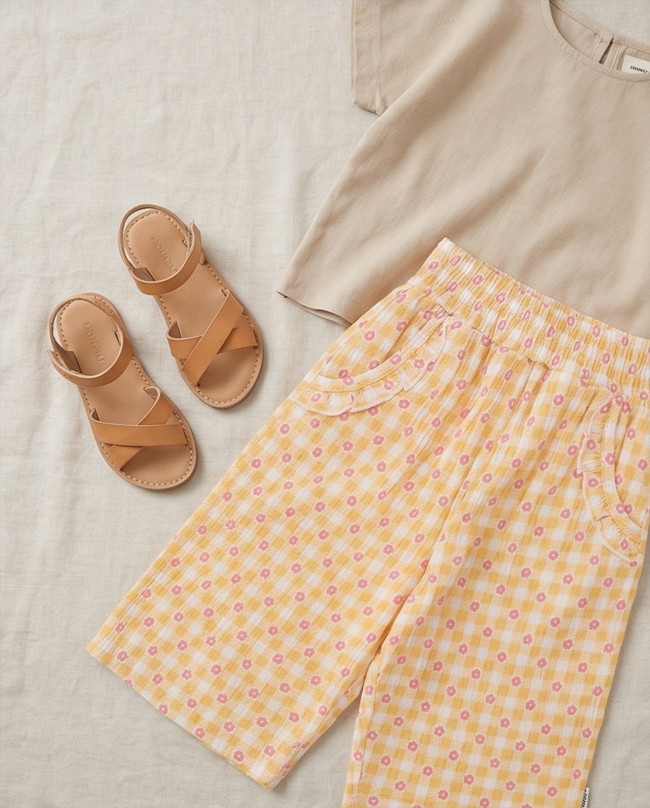 Hust & Claire Hose Teah Flower Check