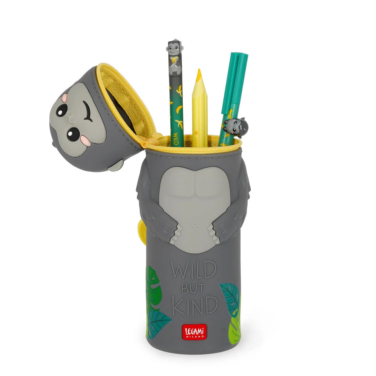 Legami  Kawaii 2-in-1 Silikon Federmäppchen - Gorilla