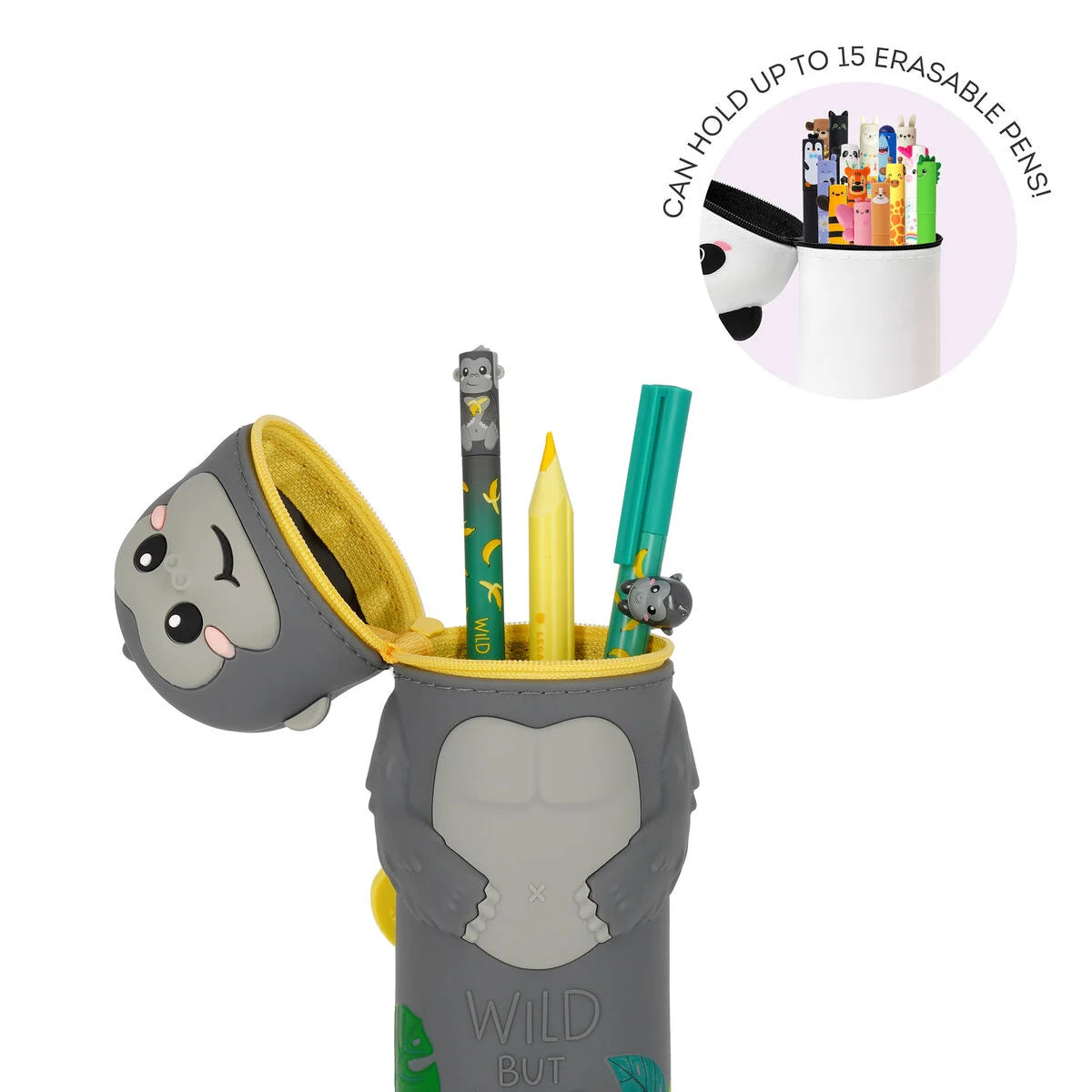 Legami  Kawaii 2-in-1 Silikon Federmäppchen - Gorilla