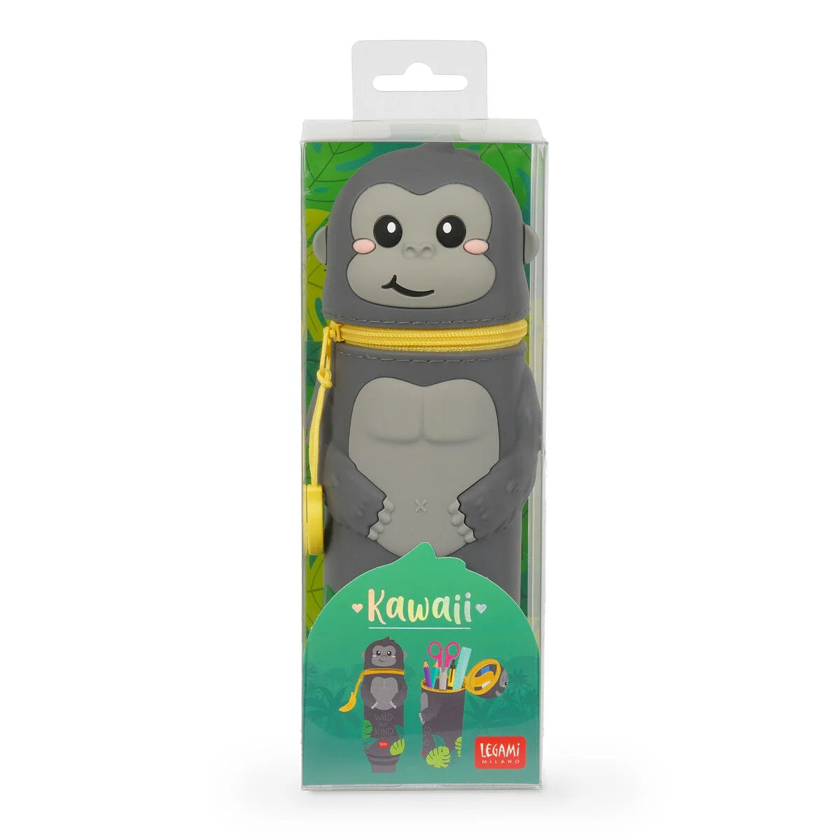 Legami  Kawaii 2-in-1 Silikon Federmäppchen - Gorilla