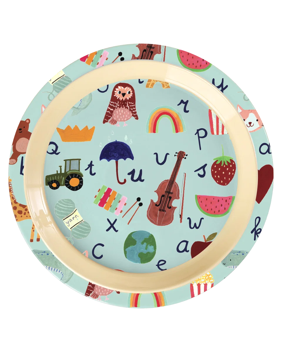 rice Kinderteller - blau - ABC