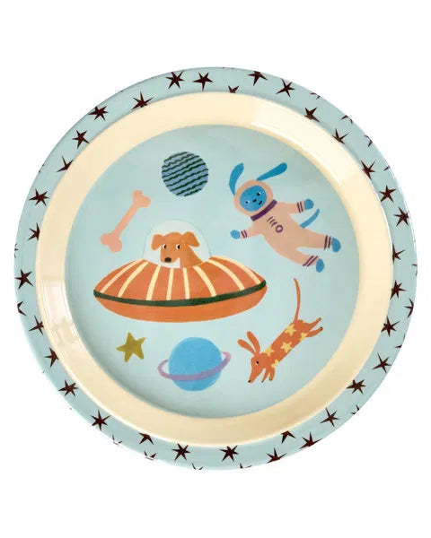 rice Kinderteller - Hellblau - Dogs in Space