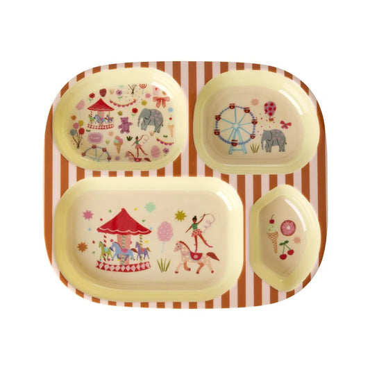 rice Kinderteller mit 4er Einteilung - Pink - Fun Fair Print