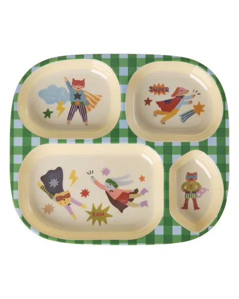 rice Kinderteller mit 4er Einteilung - Grün - Hero Print