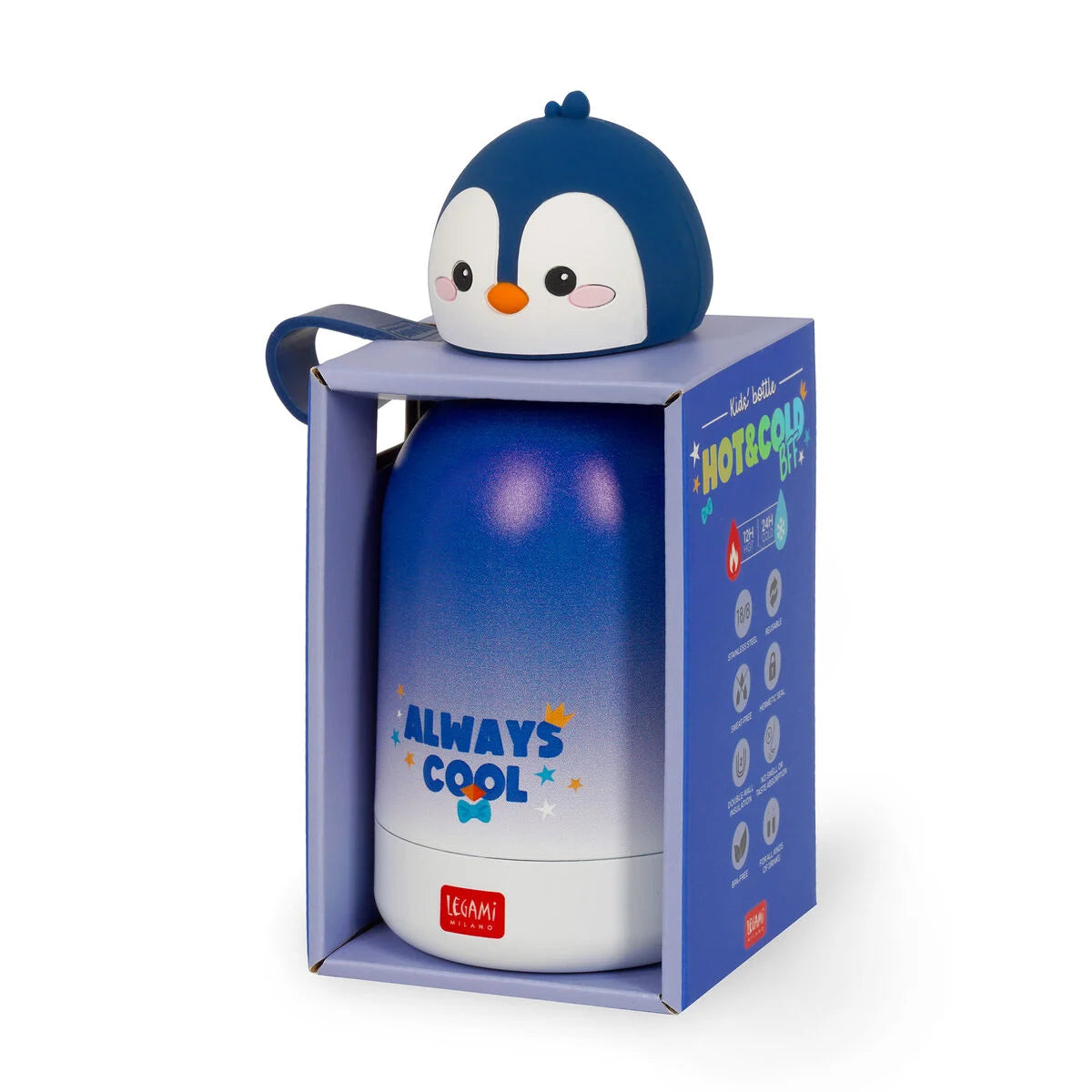 Legami Thermoflasche für Kinder - Pinguin - Hot&Cold BFF