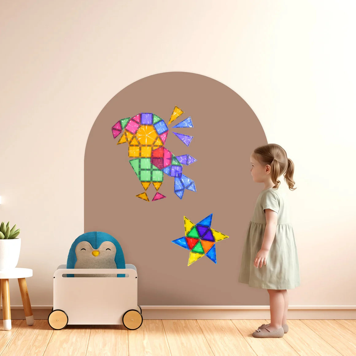 Cleverclixx Magnetic Wall Sticker 95x75cm - mocha cream