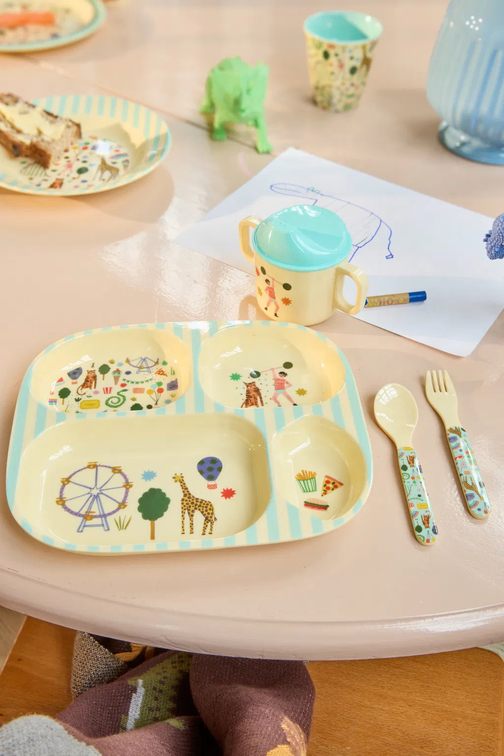 rice Kinderteller mit 4er Einteilung - Mint - Fun Fair Print